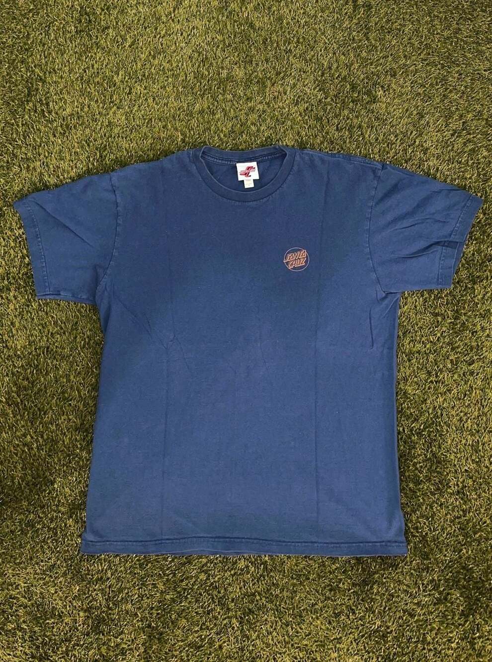 Santa Cruz Skateboards Rose Wreath Graphic Blue Short Sleeve T-Shirt Size M